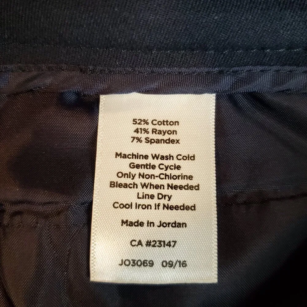 TALBOTS PETITES SZ 6P Curvy Cropped Black Flat Front Mid-rise Dress Trouser Pant - Picture 8 of 8